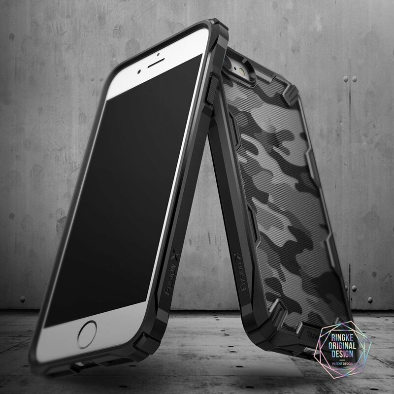 Husa iPhone 7 Ringke Fusion X Design - Camo Black