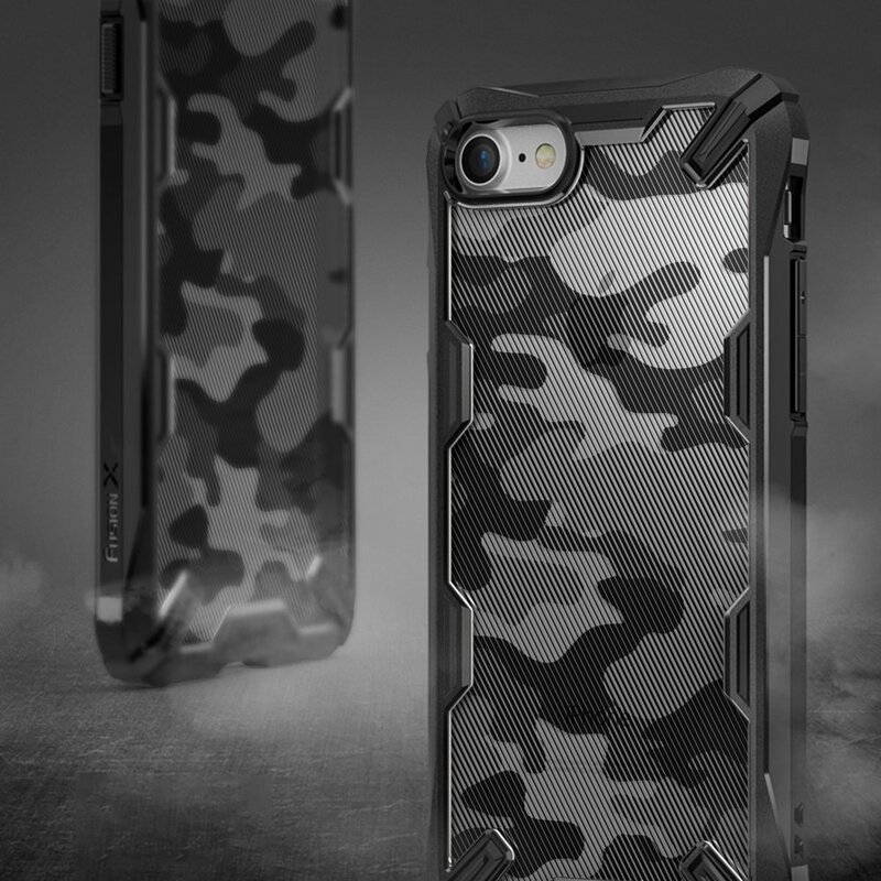 Husa iPhone 7 Ringke Fusion X Design - Camo Black