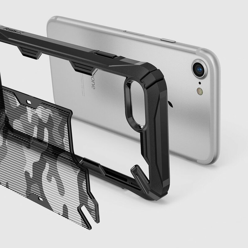 Husa iPhone 7 Ringke Fusion X Design - Camo Black