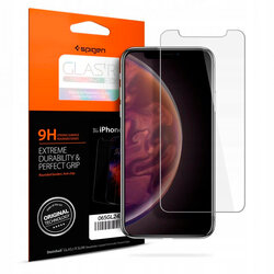 Folie Sticla iPhone XS Spigen Glas.t R Slim 9H - Clear