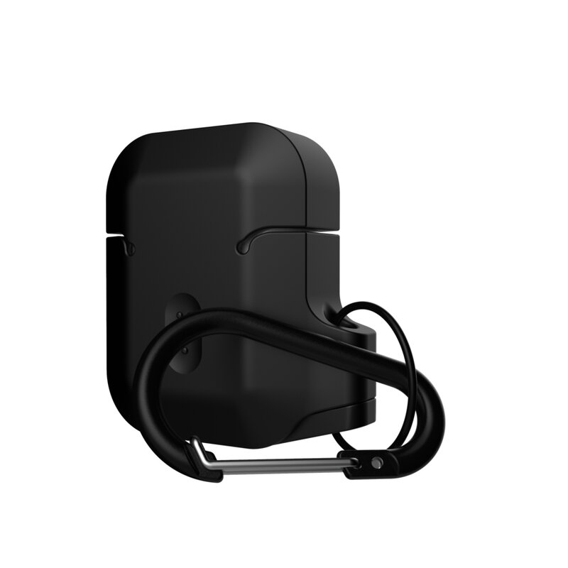 Husa Apple Airpods UAG Silicone Case Cu Holder Metalic Detasabil - Black