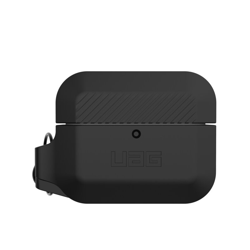 Husa Apple Airpods Pro UAG Silicone Case Cu Holder Metalic Detasabil - Black