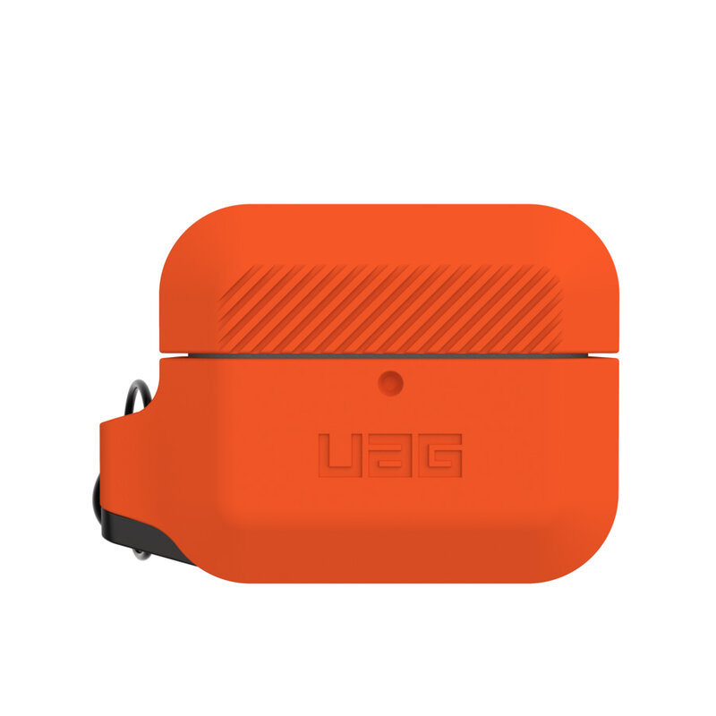 Husa Apple Airpods Pro UAG Silicone Case Cu Holder Metalic Detasabil - Orange/Black
