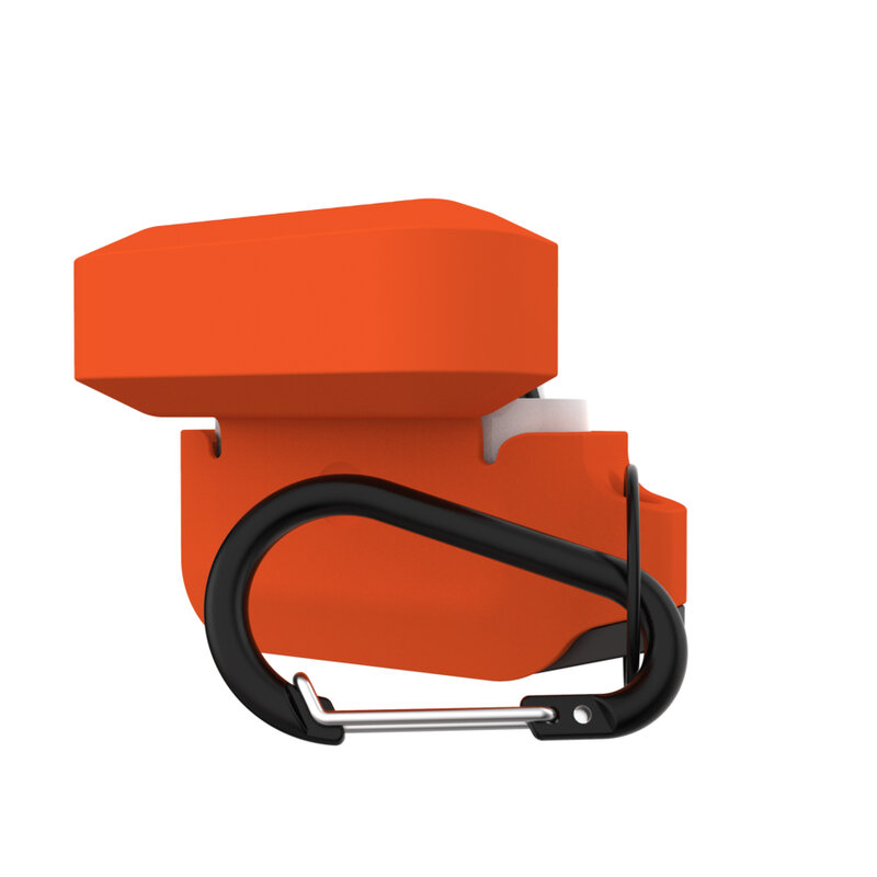 Husa Apple Airpods Pro UAG Silicone Case Cu Holder Metalic Detasabil - Orange/Black