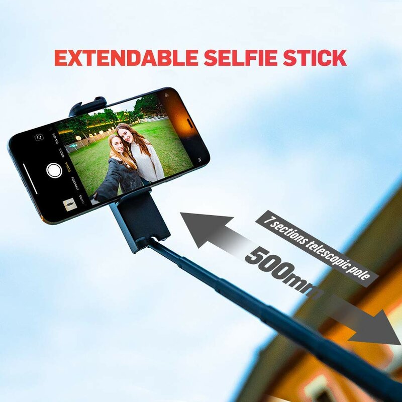 Suport Selfie Stick Adonit V-Grip Trepied Bluetooth Shutter Remote - Black