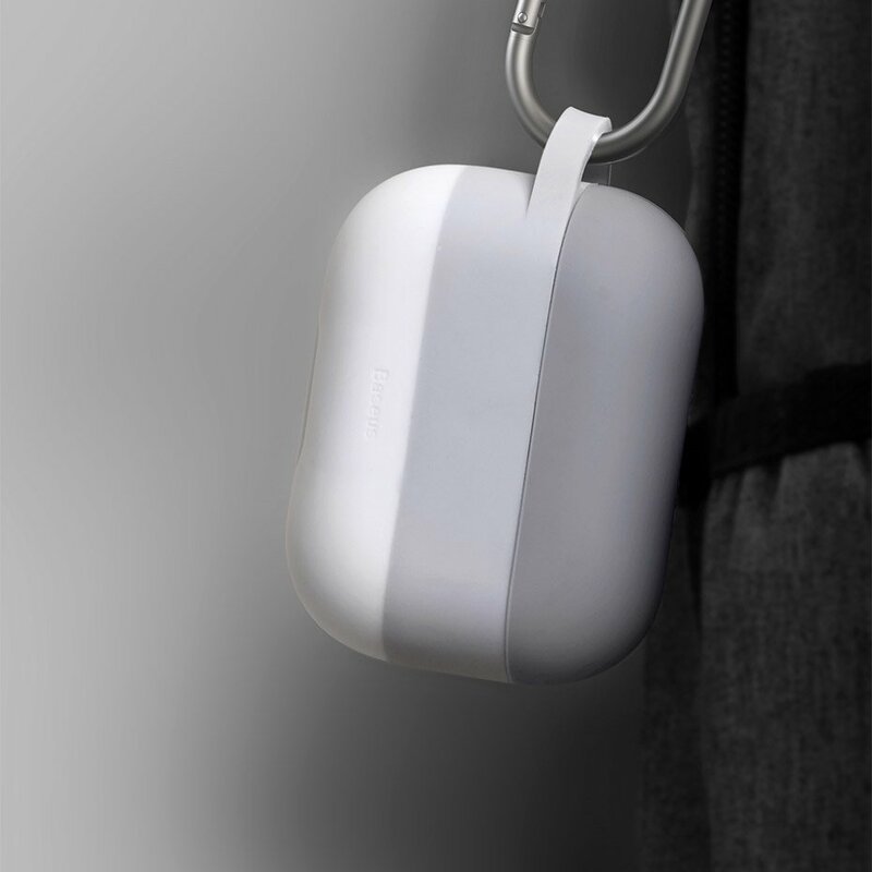 Husa Apple Airpods Pro Baseus Silicon Gel Protective Case Cu Holder Metalic - WIAPPOD-E04 - Roz