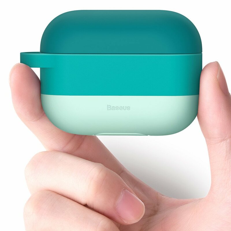 Husa Apple Airpods Pro Baseus Silicon Gel Protective Case Cu Holder Metalic - WIAPPOD-E04 - Roz