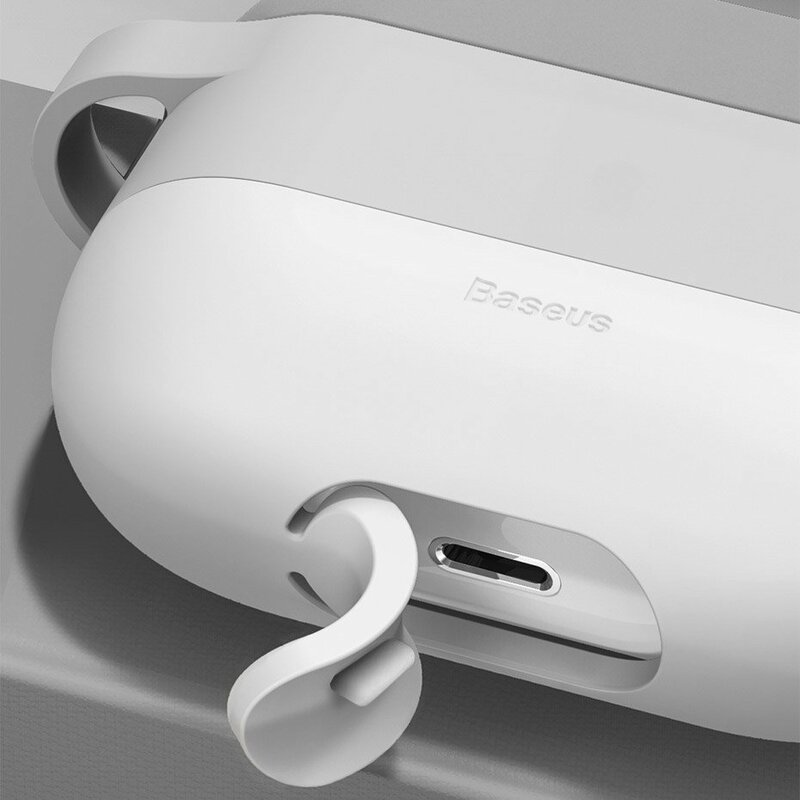 Husa Apple Airpods Pro Baseus Silicon Gel Protective Case Cu Holder Metalic - WIAPPOD-E04 - Roz