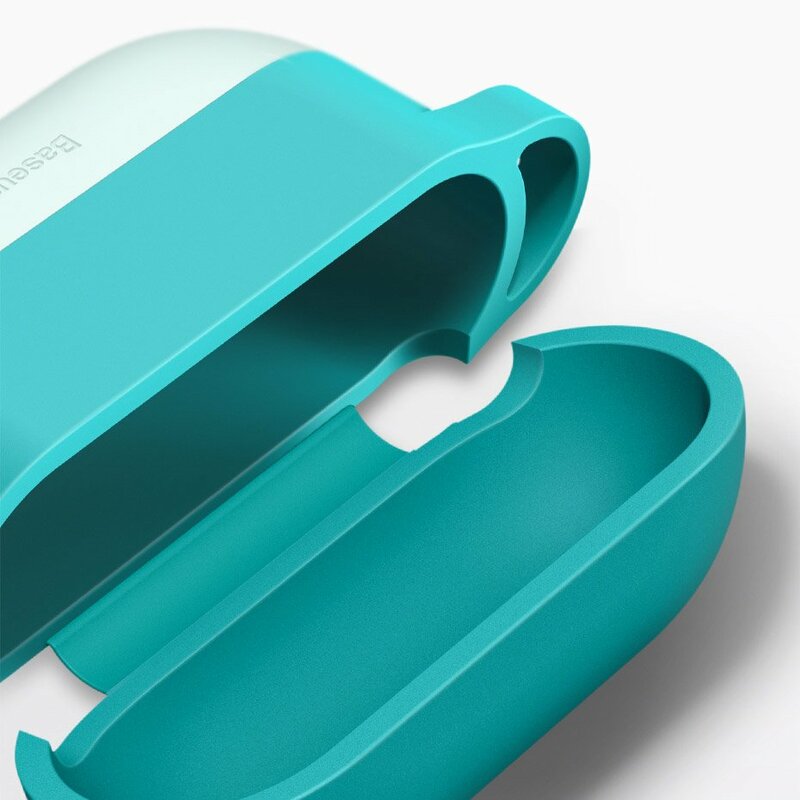 Husa Apple Airpods Pro Baseus Silicon Gel Protective Case Cu Holder Metalic - WIAPPOD-E04 - Roz