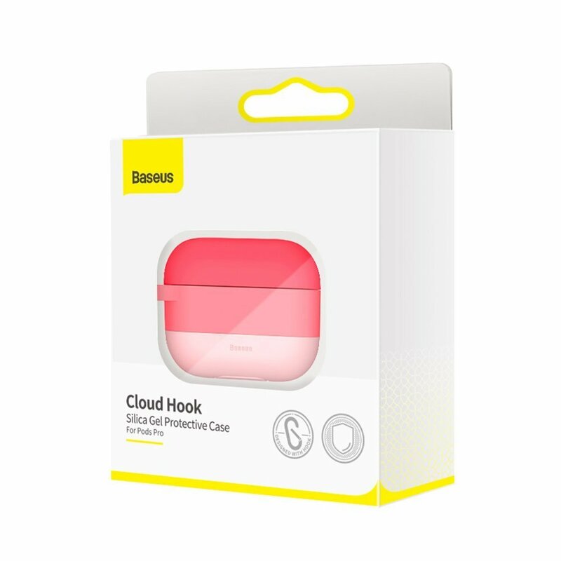 Husa Apple Airpods Pro Baseus Silicon Gel Protective Case Cu Holder Metalic - WIAPPOD-E04 - Roz