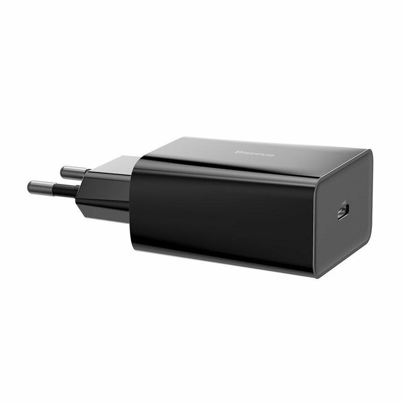 Incarcator Priza Baseus Speed Mini PD Single Type-C 18W + Cablu Incarcare Type-C/Lightning - TZCCFS-X01 - Negru