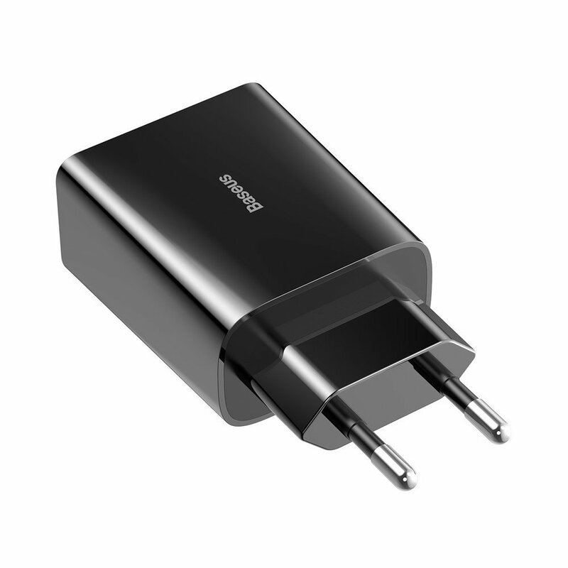 Incarcator Priza Baseus Speed Mini PD Single Type-C 18W + Cablu Incarcare Type-C/Lightning - TZCCFS-X01 - Negru