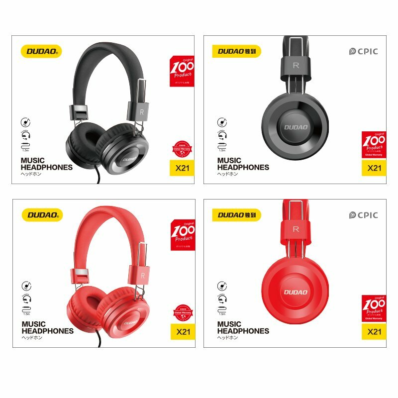 Casti On-Ear Cu Microfon Pe Fir Dudao X21 Wired Headset High Quality - Black