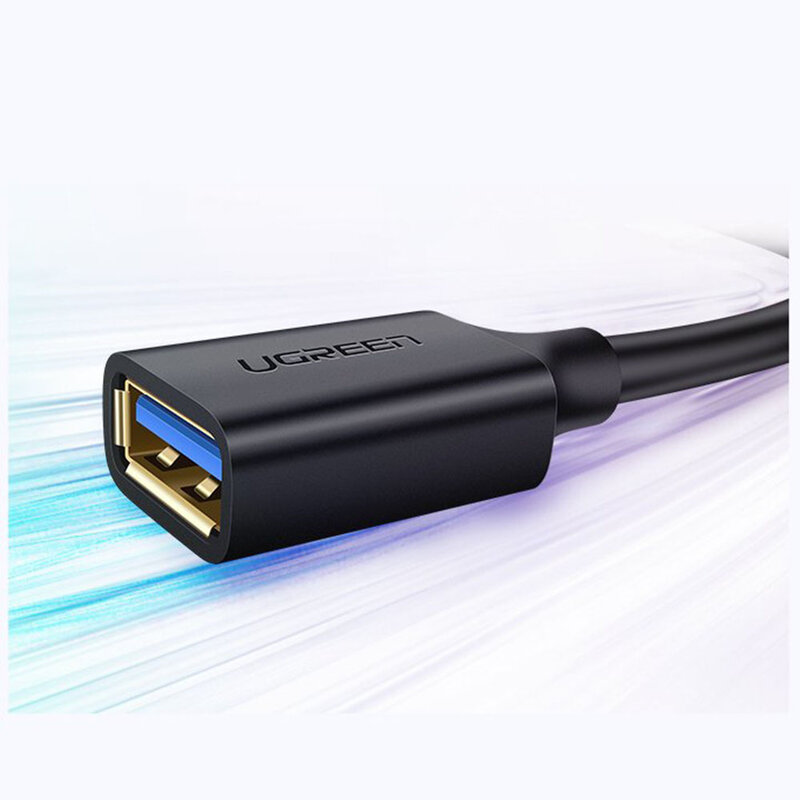 Cablu de date Ugreen USB 3.0 mama la USB 3.0 tata, 480Mbps, 1m, negru, 10368