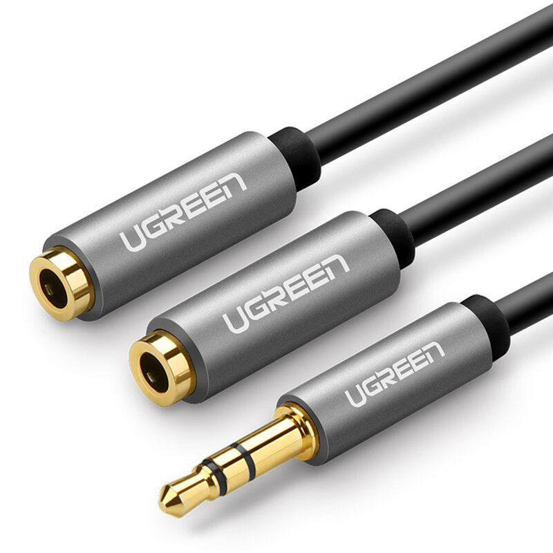 Cablu Audio Ugreen, adaptor Splitter, Jack 3,5 mm, 20 cm, argintiu, 10532