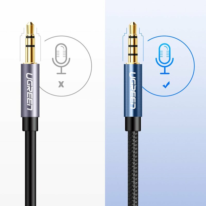 Cablu audio Ugreen, auxiliar mini Jack 3,5 mm, fir prelungitor 3m, argintiu, 10595