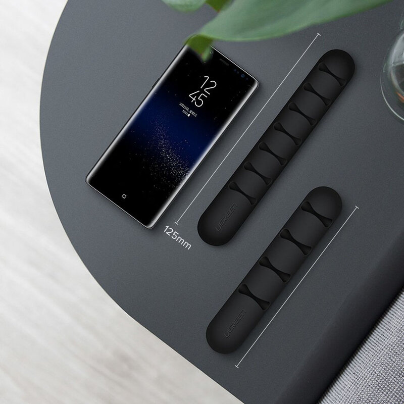 [Pachet 2x] Organizator cabluri Ugreen, 4 Clipsuri, negru, 30762