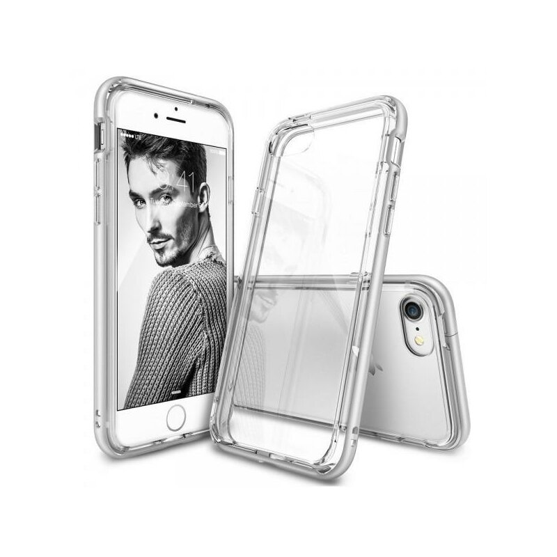 Husa iPhone 7 Ringke Frame Dual Layer - Ice Silver