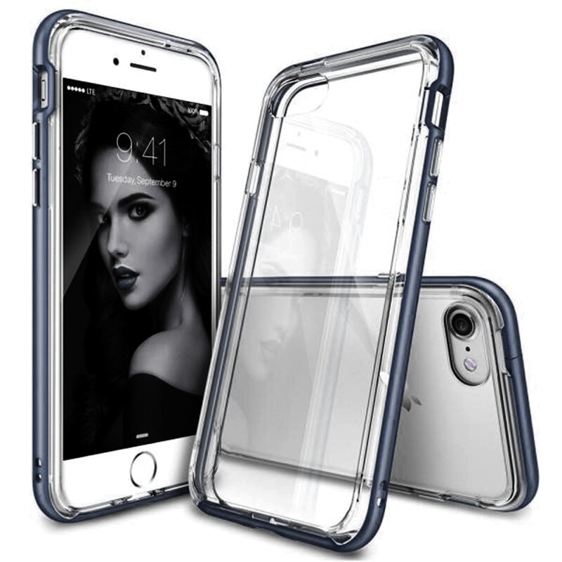 Husa iPhone 7 Ringke Frame Dual Layer - Slate Metal