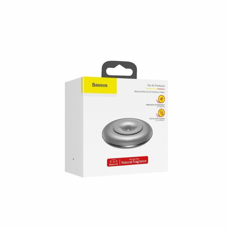 Odorizant Auto Baseus Vortex Natural Fragrance Car Air Freshner Holder Fara Alcool - SUXUN-QX0S - Silver