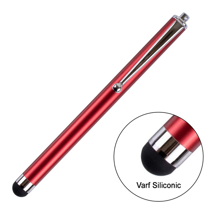 Stylus Pen Mobster, universal, Android, iOS, aluminiu, 8mm, rosu, 1SXC-127 