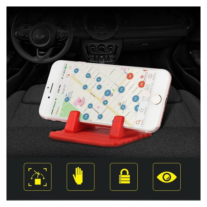 Suport Auto Anti Skid Pad Bracket Din Silicon Pentru Telefon - Negru