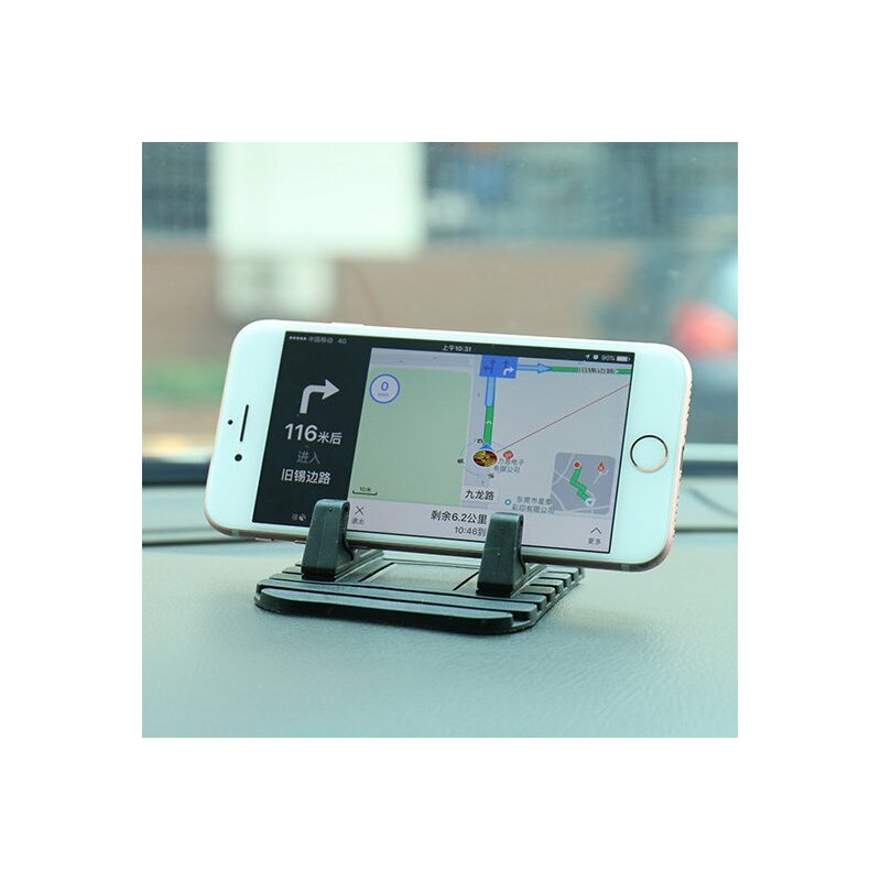 Suport Auto Anti Skid Pad Bracket Din Silicon Pentru Telefon - Negru