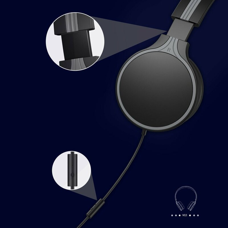 Casti On-Ear WK Design M3 Handsfree Cu Microfon Pe Fir High Quality Hi-Fi Mini Jack 3,5mm - Black