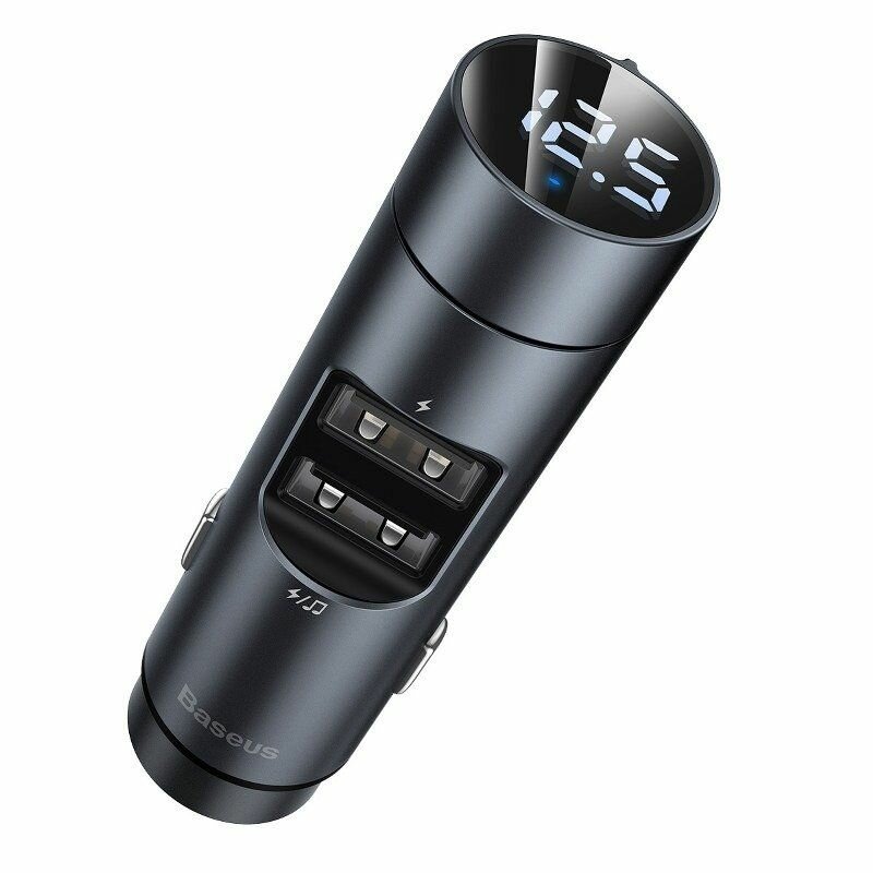Incarcator Auto Cu Modulator FM Baseus Energy Column MP3 Bluetooth 2xUSB 3.1A - CCNLZ-0G - Gri Inchis