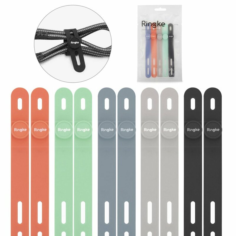 [Pachet 10x] Organizator Cabluri Ringke Strap Clip Tie Pentru Birou De Tip Banda Din Silicon - ACSI0003 - Multicolour