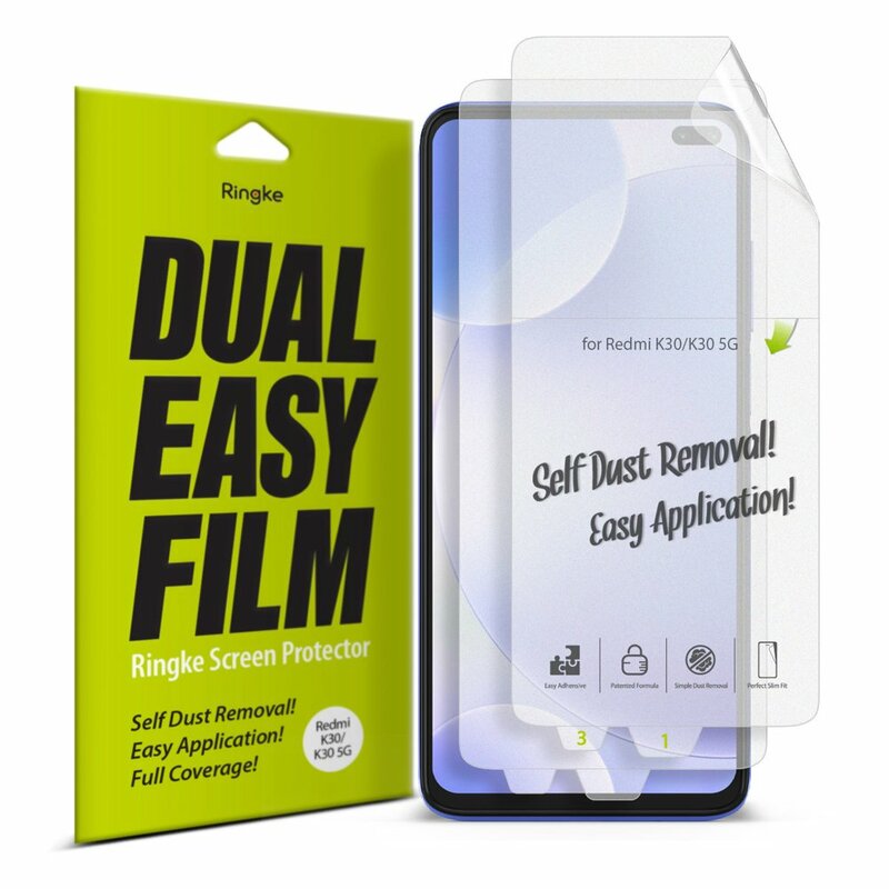 [Pachet 2x] Folie Xiaomi Redmi K30 Ringke Dual Easy Film Full Coverage - Clear