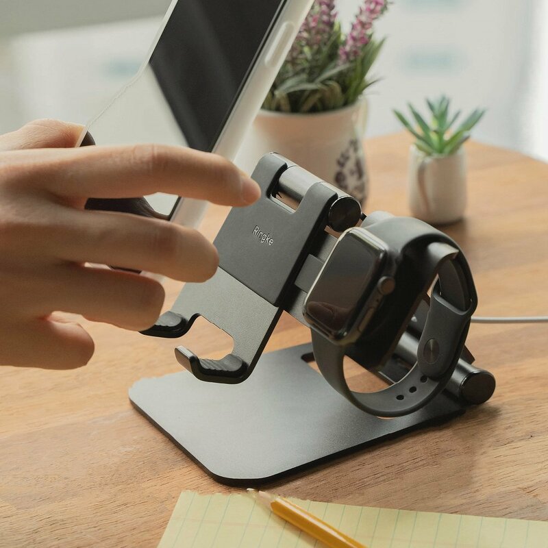 Suport Birou Ringke Super Folding Mobile Stand Foldable Pentru Telefon/Tableta/Apple Watch - Black