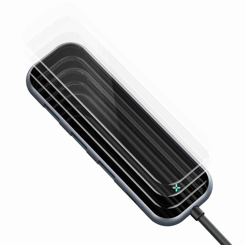 Hub Baseus Adapter Type-C to Seven-port USB3.0x3+4K/HD+SD+TF+PD for MacBook - CAHUB-CZ0G - Dark Gray