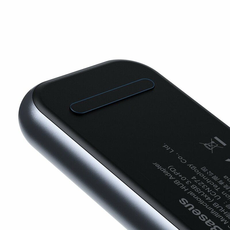 Hub Baseus Adapter Type-C to Seven-port USB3.0x3+4K/HD+SD+TF+PD for MacBook - CAHUB-CZ0G - Dark Gray