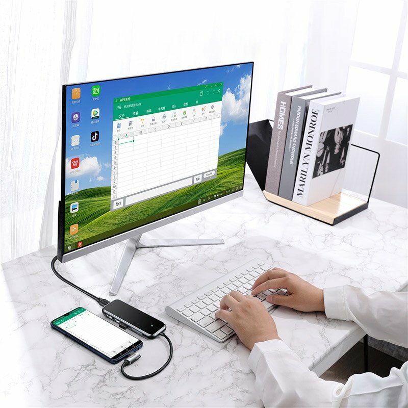 Hub Baseus Adapter Type-C to Seven-port USB3.0x3+4K/HD+SD+TF+PD for MacBook - CAHUB-CZ0G - Dark Gray