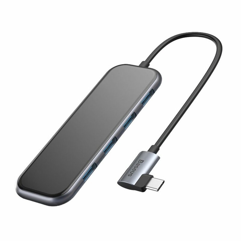Hub Baseus Multi-function Type-C to USB3.0 x 4+PD for Mobile Phones And Computers - CAHUB-EZ0G - Dark Gray