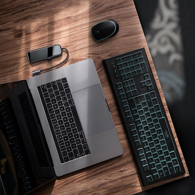 Hub Baseus Multi-function Type-C to USB3.0 x 4+PD for Mobile Phones And Computers - CAHUB-EZ0G - Dark Gray