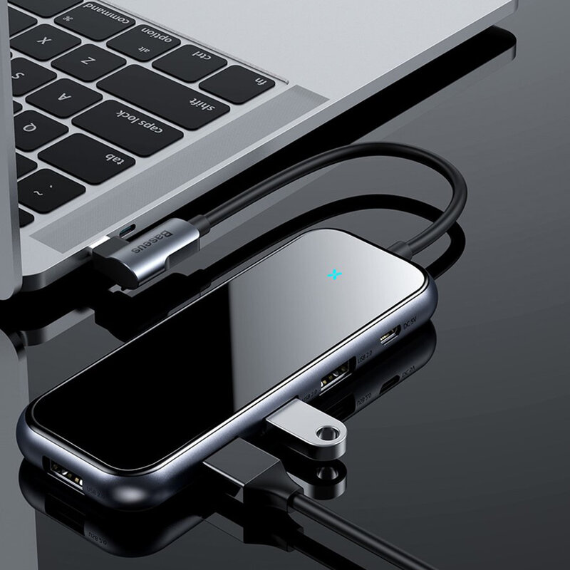 Hub Baseus Multi-function Type-C To 4 x USB 2.0 For Mobile Phones And Computers - CAHUB-JZ0G - Dark Gray