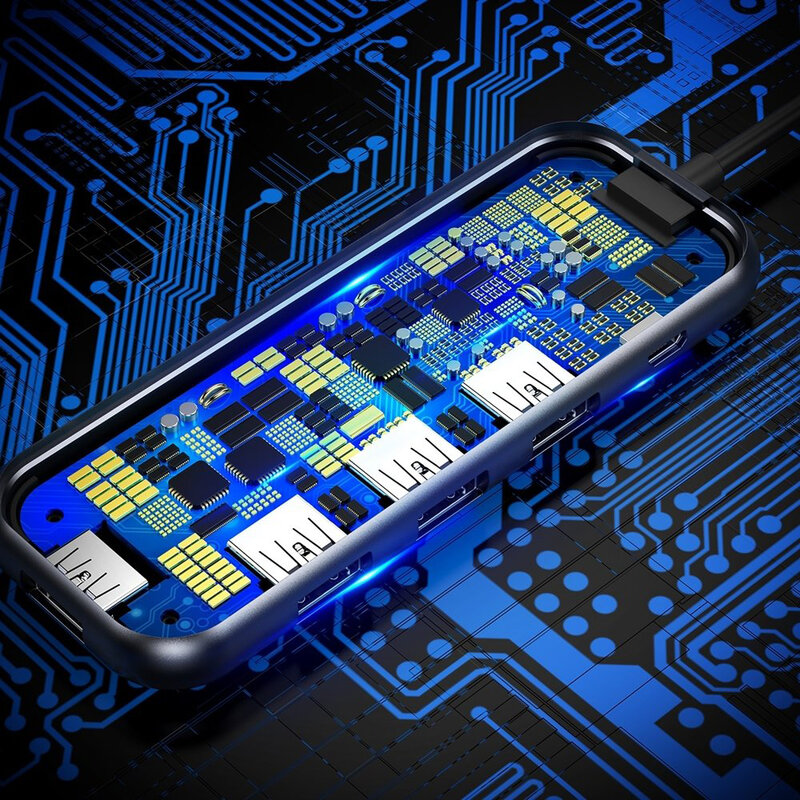 Hub Baseus Multi-function Type-C To 4 x USB 2.0 For Mobile Phones And Computers - CAHUB-JZ0G - Dark Gray