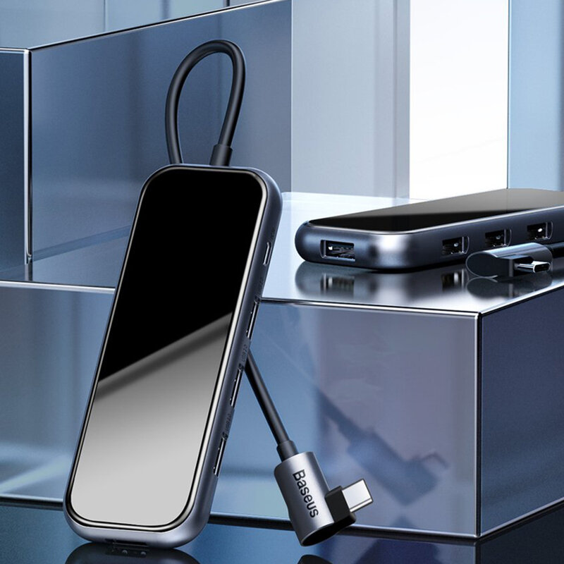 Hub Baseus Multi-function Type-C To 4 x USB 2.0 For Mobile Phones And Computers - CAHUB-JZ0G - Dark Gray