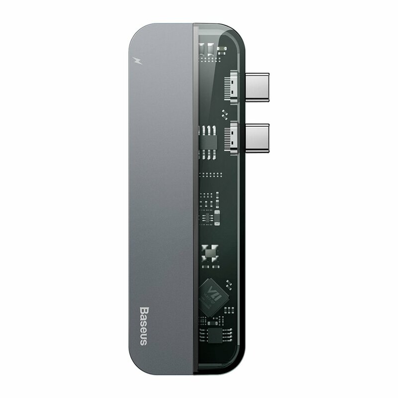 Hub Baseus Multifunctional Adapter Type-C PD 60W/Type-C 15W/HDMI 4K/2x USB 3.0 - CAHUB-TS0G - Gray