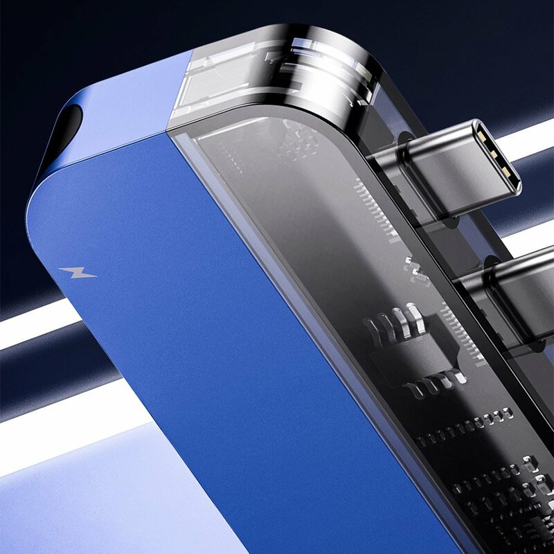 Hub Baseus Multifunctional Adapter Type-C PD 60W/Type-C 15W/HDMI 4K/2x USB 3.0 - CAHUB-TS0G - Gray