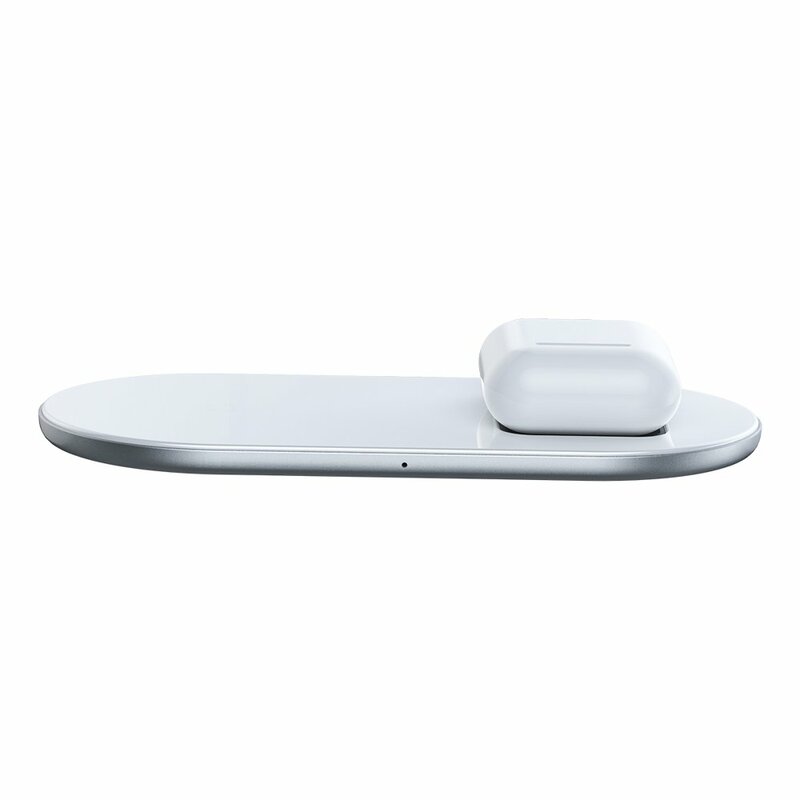 Incarcator Wireless Baseus Simple 2in1 Qi Charger For Smartphones And AirPods 15W - WXJK-02 - White