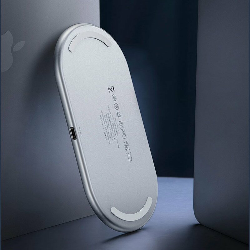 Incarcator Wireless Baseus Simple 2in1 Qi Charger For Smartphones And AirPods 15W - WXJK-A01 - Transparent