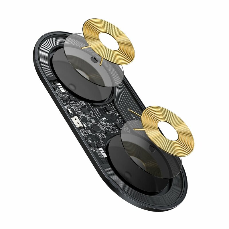 Incarcator Wireless Baseus Simple 2in1 Qi Charger For Smartphones And AirPods 15W - WXJK-A01 - Transparent