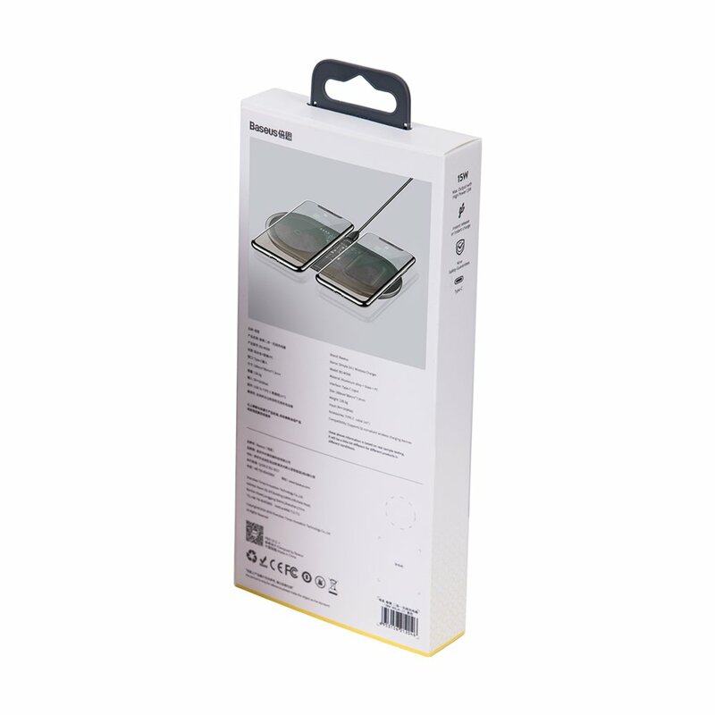 Incarcator Wireless Baseus Simple 2in1 Qi Charger For Smartphones And AirPods 15W - WXJK-A01 - Transparent