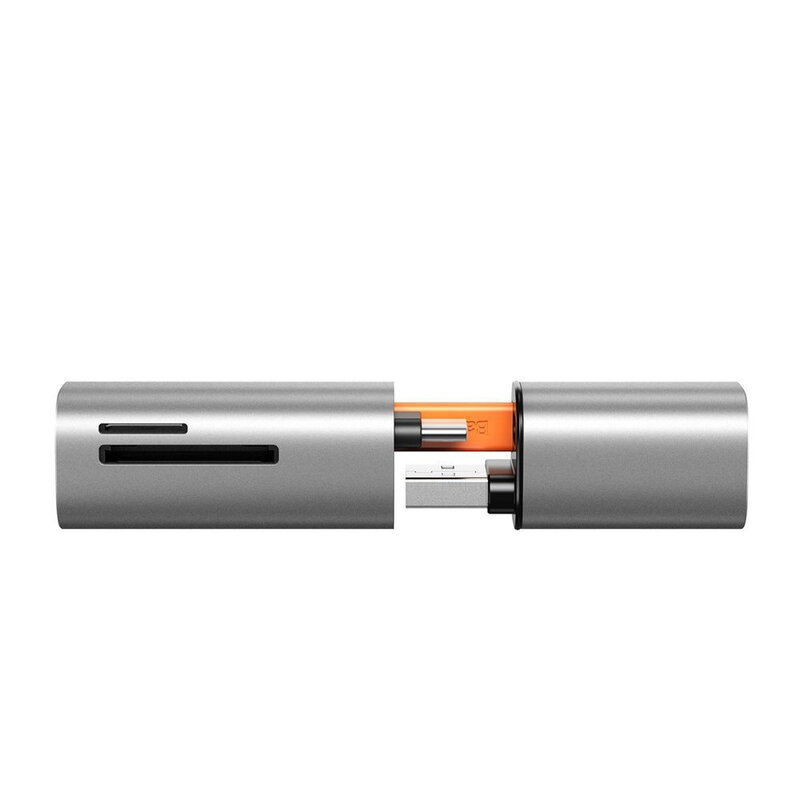 Card Reader Baseus mini SD/micro-SD/TF USB/USB Type-C Plug 5Gbps - CADKQ-A0G - Gray
