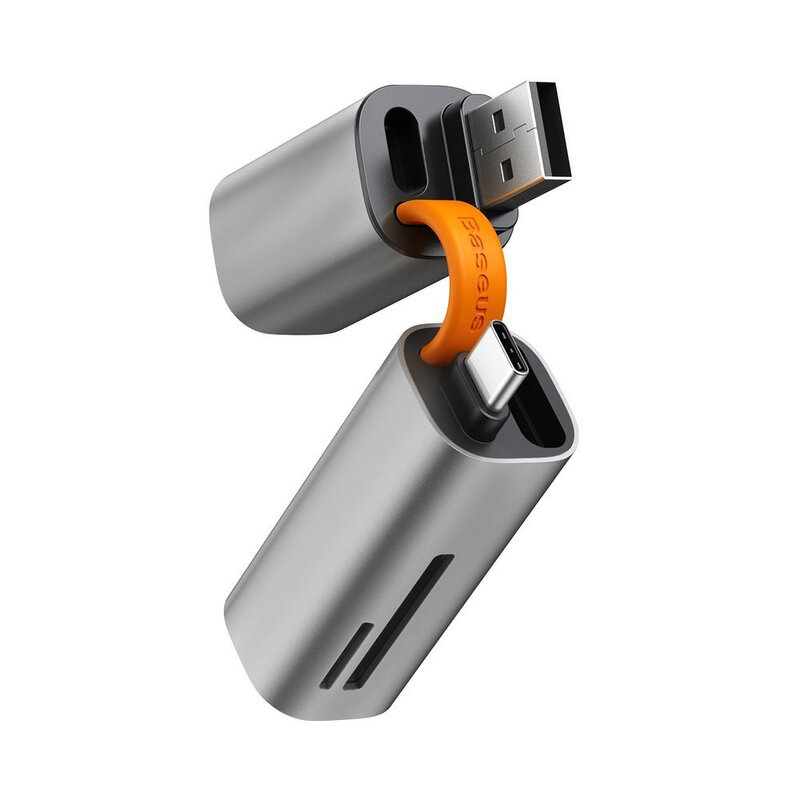 Card Reader Baseus mini SD/micro-SD/TF USB/USB Type-C Plug 5Gbps - CADKQ-A0G - Gray