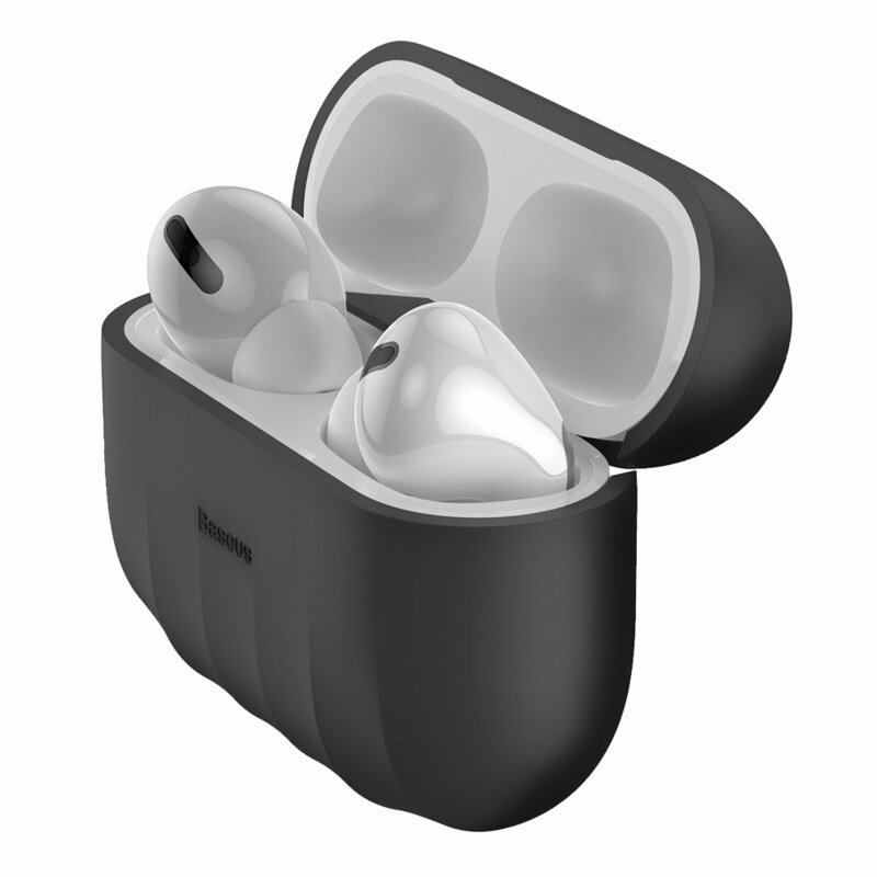 Husa Apple Airpods Pro Baseus Shell Silica Gel Case Protector - WIAPPOD-BK01 - Black
