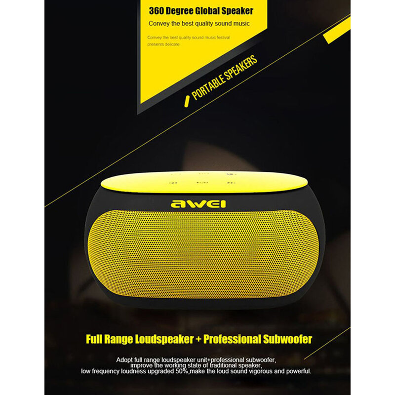 Boxa Portabila Awei Y200 Bluetooth Speaker Wireless Professional Subwoofer 9W - Red 